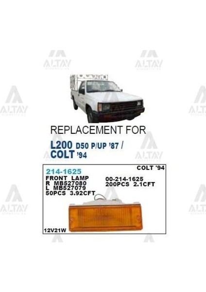2141625LAE Tampon Sinyal Lambası Sol Mitsubishi L200 87-97 MB527079