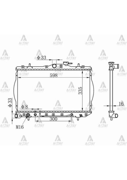 10448 Radyatör Su Accent 95-00 1.3 Müşür Delikli A-T Brazing 2531022050