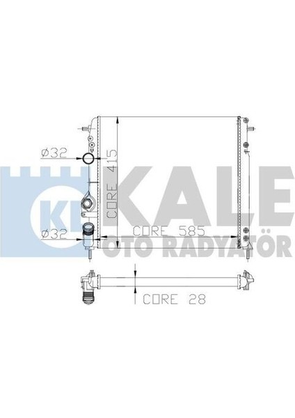 0520202AL Motor Radyatör Megane 1.6 2.0 Ac 2 Sıra Al Pl 585X414.5X23 7702258285