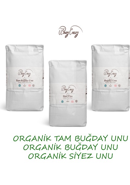 Buğday Unları Yerli Üretim Seti Buğday unu,Tam Buğday unu,Siyez unu( 3 Kg)