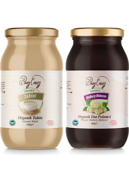 Dut Pekmezi & Organic Windy Valley Tahin Katkısız Şeker ilavesiz(Dut Pekmezi460gr /Tahin 300gr)
