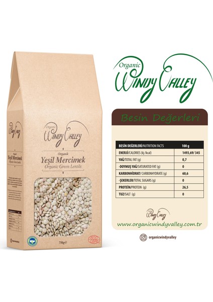 Yeşil Mercimek (750 gr) Yerli ürün modelleri