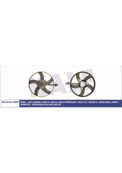 416500 Fan Motoru 96W 325MM Cordoba Ibiza Iv Ibiza V Toledo Iv Fabia Rapid 6Q0959455AF