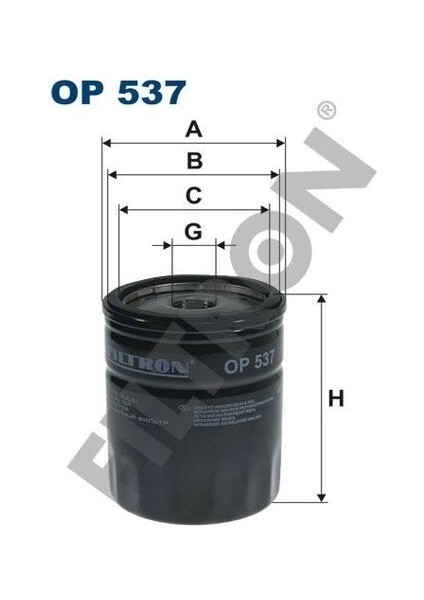 OP537 Yağ Filtresi Corolla 1.3 Karbüratörlü 1988 1996 2e Motor 46805831