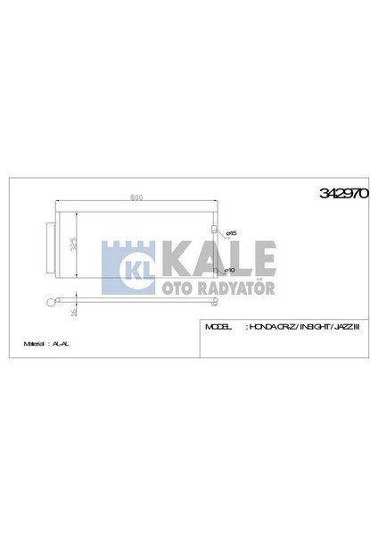 342970 Klima Kondenseri Honda Cr-Z-Insıght-Jazz Iıı Al-Al 80110TF0013
