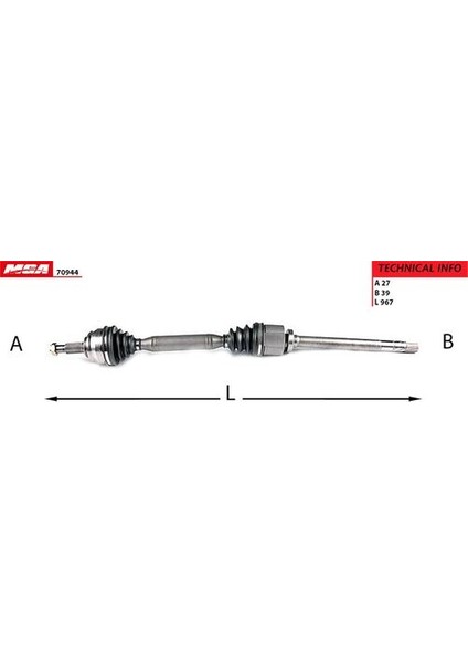 70944 Aks Komple Sağ 6 Vites Mekanik Laguna Iı 1.9 F9Q 8200169176