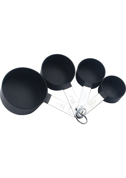 Siyah2 Tarzı Et Çok Amaçlı Kaşık Bardak Ölçme Aletleri Pp Pişirme Aksesuarları Paslanmaz Çelik Plastik Saplı Mutfak Aletleri (Yurt Dışından)