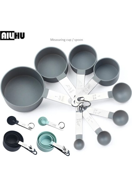 Siyah2 Tarzı Et Çok Amaçlı Kaşık Bardak Ölçme Aletleri Pp Pişirme Aksesuarları Paslanmaz Çelik Plastik Saplı Mutfak Aletleri (Yurt Dışından) fiyatları