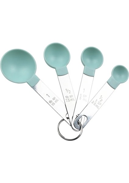 Yeşil1 Tarzı Et Çok Amaçlı Kaşık Bardak Ölçme Aletleri Pp Pişirme Aksesuarları Paslanmaz Çelik Plastik Saplı Mutfak Aletleri (Yurt Dışından)