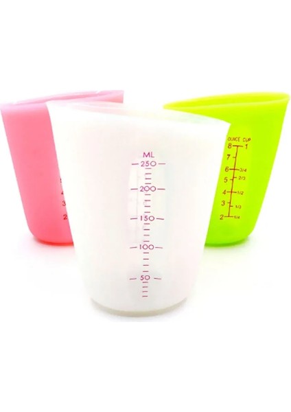 Beyaz Stil 250ML Mor Yeşil Pembe Plastik Dereceli Ölçme Fincan Pişirme Beher Sıvı Ölçüsü Sürahi Fincan Konteyner (Yurt Dışından) fiyatları