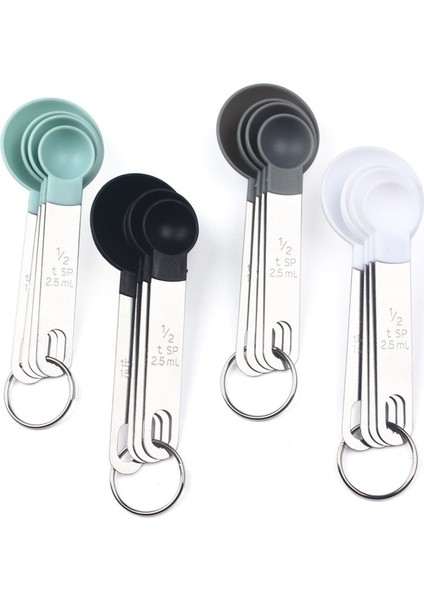 No.4 Tarzı 1 Takım Çok Amaçlı Paslanmaz Çelik ve Plastik Ölçme Kaşığı Ölçekli Bardak Pişirme Araçları Ev Kolu Mutfak Alet Malzemeleri (Yurt Dışından) fiyatları