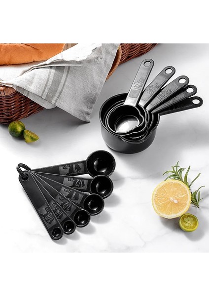 Siyah-6 Adet Kaşık Stili Plastik Olecranon Ölçme Fincan Ölçme Kaşığı Set Ece Dereceli Ölçme Kaşığı Set Ev Pişirme Araçları Mutfak S (Yurt Dışından) modelleri