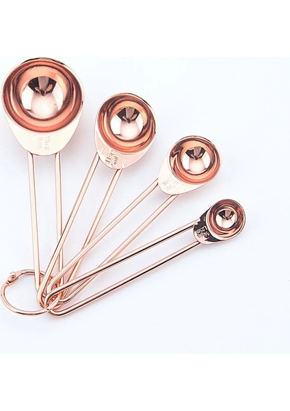 4 Adet Küçük Gül Altın Stili Gül Altın Paslanmaz Çelik Ölçme Kaşık Seti Çay Kahve Unu Sıvı Ölçme Aracı Pişirme Pişirme Mutfak Aksesuarları Alet (Yurt Dışından)