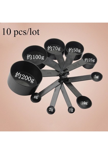 Siyah Stil Yeni Varış ve Siyah Renk Plastik Ölçme Fincanları ve Ölçme Kaşığı Kepçe Pişirme Kahve Çay Mutfak Aracı Lssjt (Yurt Dışından) fiyatları