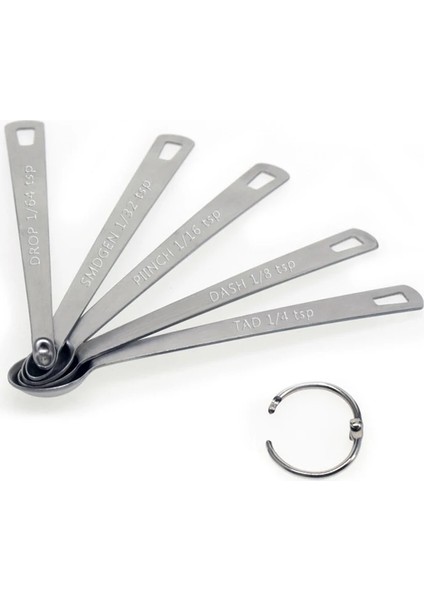 Gümüş Tarzı 5 Adetset Mini Ölçme Sos Kaşık Paslanmaz Çelik Baharat Malzemeler Kaşık Pişirme Kaşığı Mutfak Mearure Araçları Aksesuarları (Yurt Dışından)