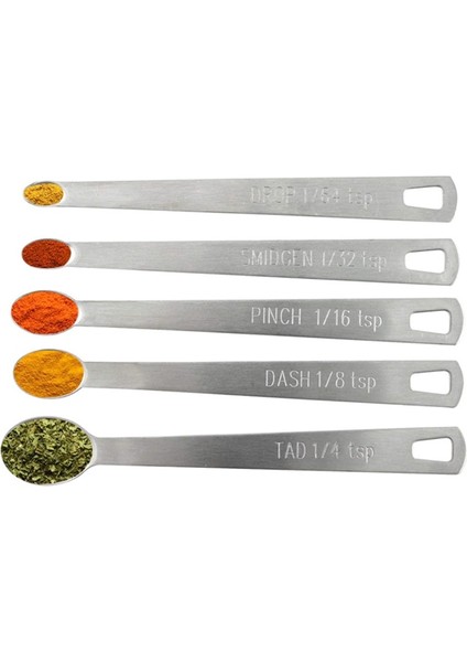 Gümüş Tarzı 5 Adetset Mini Ölçme Sos Kaşık Paslanmaz Çelik Baharat Malzemeler Kaşık Pişirme Kaşığı Mutfak Mearure Araçları Aksesuarları (Yurt Dışından) modelleri