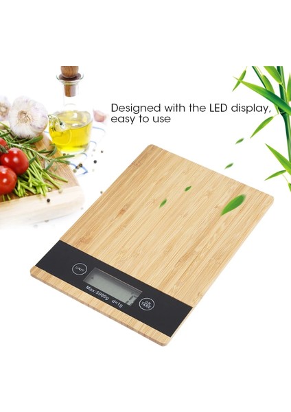 Sarı Stil LCD Elektronik Teraziler Bambu Dijital Çok Fonksiyonlu Gıda Mutfak Terazisi LED Ekran Elektrikli Mutfak Tartı Gıda Ölçeği (Yurt Dışından) fırsatları