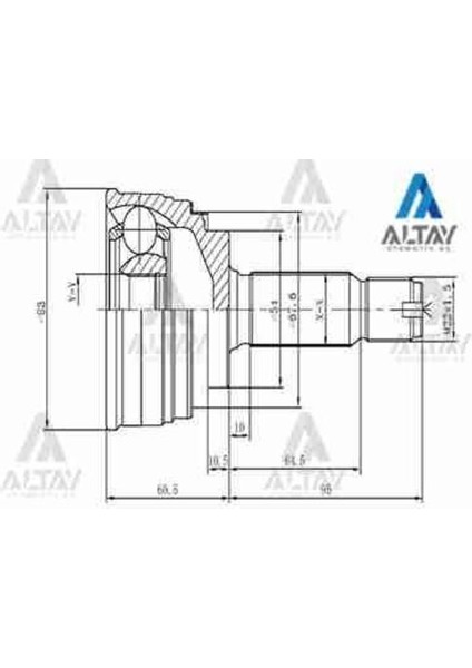 01727 Aks Kafası Diş Accent 06-11 Era Benzinli Abs'siz 25X54X22 4950702A10