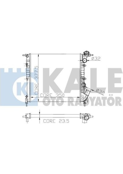 0532322AL Motor Radyatör Clio 1.1 Mekanik Klimasız 2 Sıra Al Pl 350X377.5X23.5 7701412006