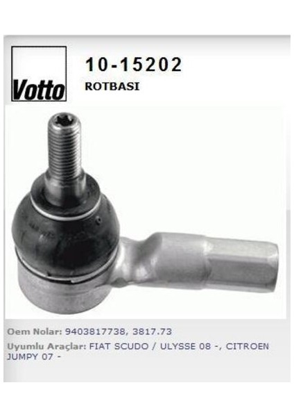10-15202 Rot Başı JUMPY-C8-SCUDO-ULYSSE-806-EXPERT 07- 3817.73
