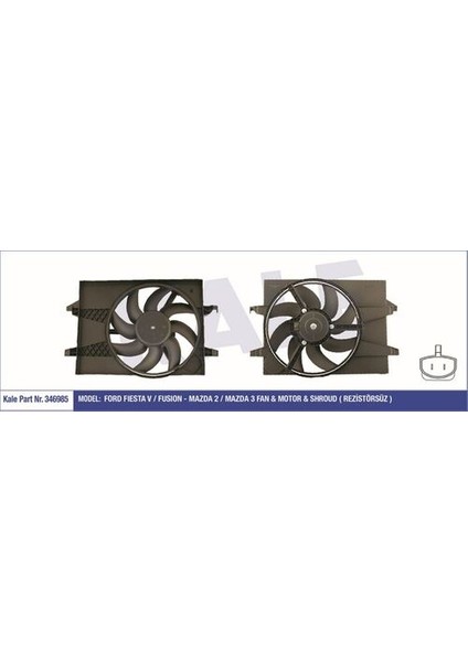 346985 Fan Motoru Davlumbazlı Fiesta V 01-06 Fusion 01-12 1.6 16V Mazda Iı Mazda Iıı 2S6H8C607DA