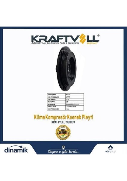 19011133 Klima Kompresör Göbeği Hyundai Hub 105 Hll-Rubber 9770138170