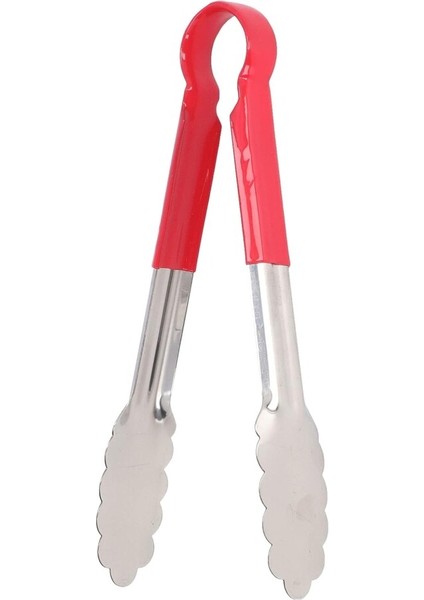 Silikon Saplı Servis Maşası Paslanmaz Kırmızı 30 cm
