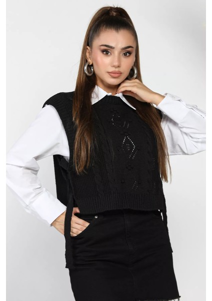 Yan Bağlamalı Triko Süveter fiyatları