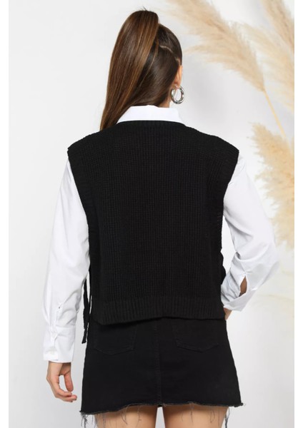 Yan Bağlamalı Triko Süveter modelleri