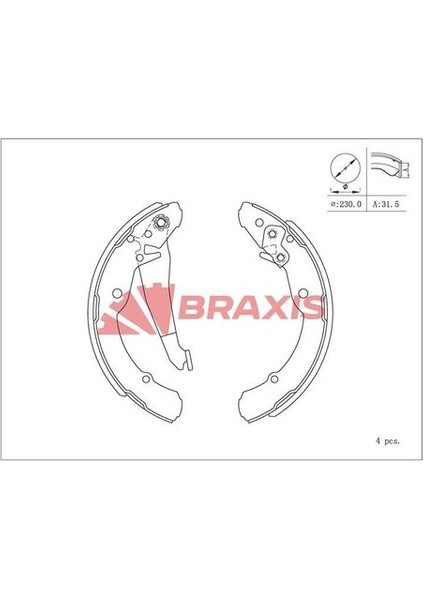 AC0116 Arka Fren Balatası Pabuç Octavia All 96-Caddy 1.4 1.6 1.7sdı 1.9d 1.9sdı 1J0609525