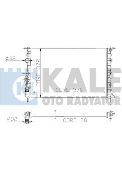 0519192AL Motor Radyatör Megane Scenic 1.4 1.6 1.9 2.0 Klimasız 2 Sıra Al Pl Sistem 570X377.5X28 7700838135