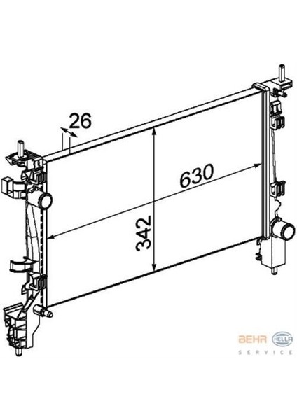 -Knecht-Behr CR1131000P Radyatör Fiorino 1.3d Multijet -Bipper-Nemo 1.4 Hdı 08 Mek Ac Klimasız 630X342X26 51790709