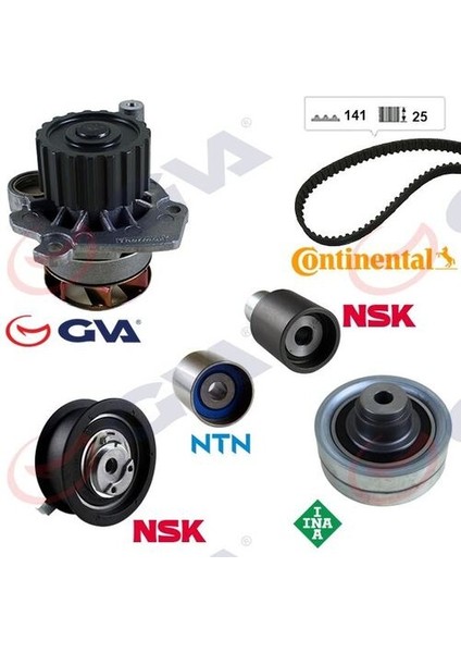 59WPK7518 Devirdaimlı Triger Seti Golf Iv-Bora-Octavia-Leon-Cordoba-A3 1.9 Tdı Agr K025559XS 038198119D