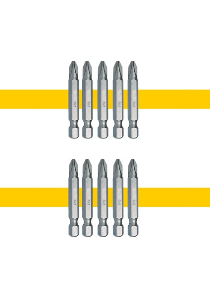 10ADET 50MM Yıldız Sıkma Matkap Ucu Seti- Ekstra Kavrama Özelliği (Ph2-Bits)