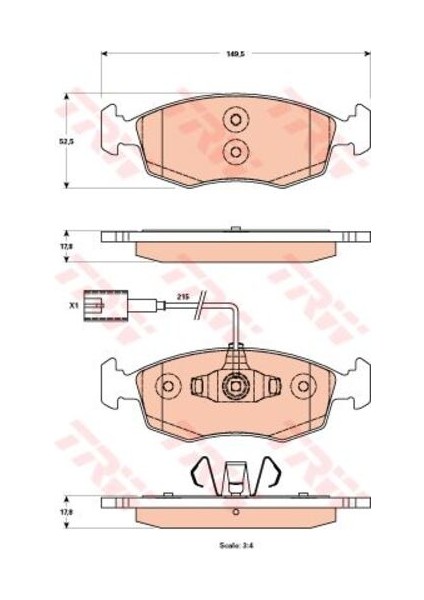 GDB1900 Ön Fren Balatası Punto Evo 500 1.2 1.3 1.4 09- 77366538