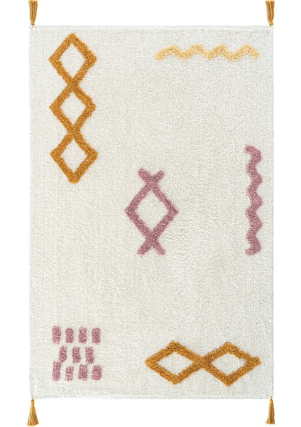 Cool Cotton Ccn 04 Multy Xw Makinede Yıkanabilir Kaymaz Taban Pamuk Dokuma Bebek Halı