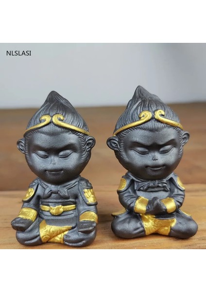 3.2x4.1cm Tarzı 1 Adet Mini Mor Kil Çay Pet Maymun Kral Heykelcik Araba Süsleme El Yapımı El Sanatları Butik Çay Seti Dekorasyon Aksesuarları (Yurt Dışından)