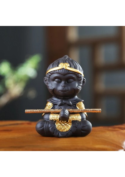 3.2x4.1cm Tarzı 1 Adet Mini Mor Kil Çay Pet Maymun Kral Heykelcik Araba Süsleme El Yapımı El Sanatları Butik Çay Seti Dekorasyon Aksesuarları (Yurt Dışından)