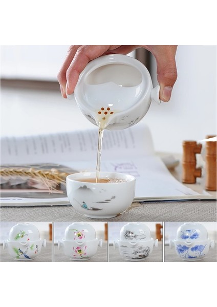 No.13 Tarzı Seramik Çay Seti 1 Pot 1 Bardak Içerir, Yüksek Li Zarif ve Kolay Gaiwan, Güzel ve Kolay Çaydanlık Su Isıtıcısı, Kung Fu Çay Seti (Yurt Dışından)