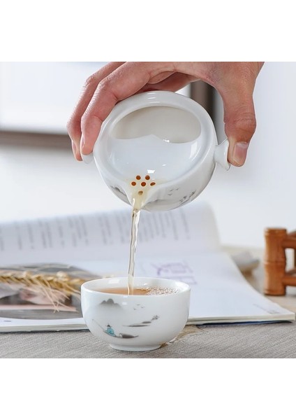 No.13 Tarzı Seramik Çay Seti 1 Pot 1 Bardak Içerir, Yüksek Li Zarif ve Kolay Gaiwan, Güzel ve Kolay Çaydanlık Su Isıtıcısı, Kung Fu Çay Seti (Yurt Dışından)