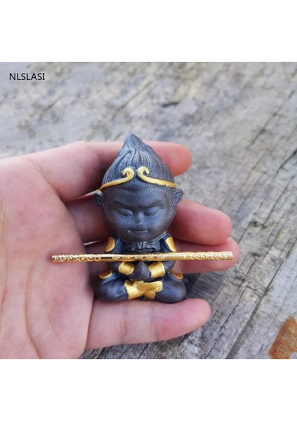 3.2x4.1cm Tarzı 1 Adet Mini Mor Kil Çay Pet Maymun Kral Heykelcik Araba Süsleme El Yapımı El Sanatları Butik Çay Seti Dekorasyon Aksesuarları (Yurt Dışından)