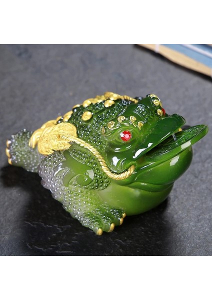 B2 13X10X6.5CM Stili Retro Altın Kurbağa Heykeli Reçine Renk Değişen Çay Pet Şanslı Çay Heykelcik Süsler Çay Seti Dekorasyon Aksesuarları Hediye Yükseltebilir (Yurt Dışından) modelleri
