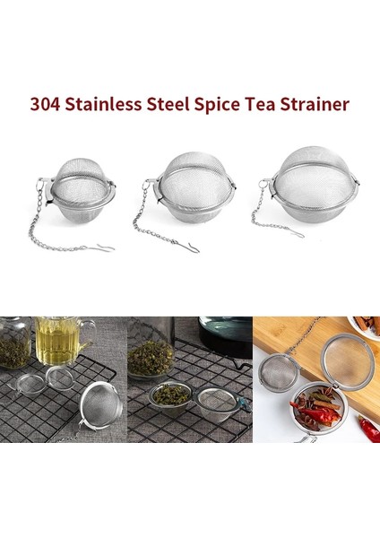 M-7cm Tarzı Yeniden Kullanılabilir 3 Boyutları Paslanmaz Çelik Çay Demlik Küre Kilitleme Baharat Çay Topu Süzgeç Örgü Kahve Filtresi Mutfak Teaware Aletler (Yurt Dışından) fiyatları