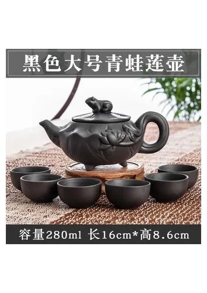 280ML Çaydanlık 6 Fincan Tarzı Büyük Kapasiteli Yixing Zhu Ni Çiçek Çaydanlık Büyük Mor Kum Demlik Çin Çay Seti El Yapımı Seramik Çaydanlık (Yurt Dışından)