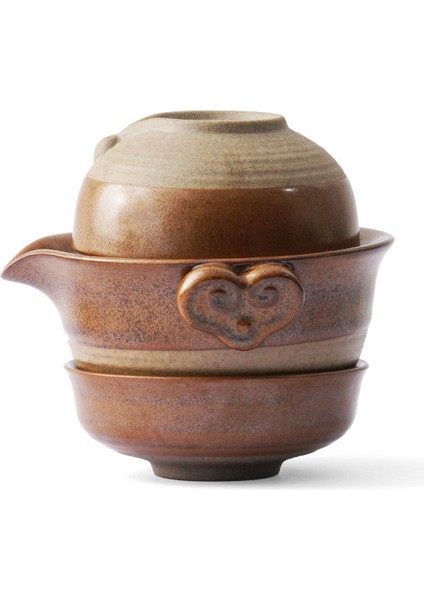 D Tarzı Çin Kung Fu Çay Seti 1 Çaydanlık 2 Çay Fincanı Seyahat Seramik Çömlek Çay Bardak Teaware Açık Çay Bardak Çay Töreni (Yurt Dışından)