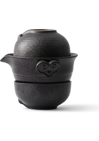 D Tarzı Çin Kung Fu Çay Seti 1 Çaydanlık 2 Çay Fincanı Seyahat Seramik Çömlek Çay Bardak Teaware Açık Çay Bardak Çay Töreni (Yurt Dışından)