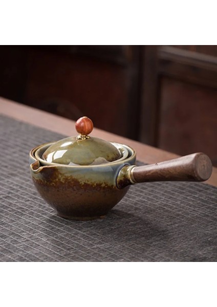 Siyah Stil Ahşap Saplı Seramik Demlik Yan Saplı Pot Ev Kung Fu Oolong Filtre Çay Makinesi Yaratıcı Teaware Hediyeler (Yurt Dışından) fiyatları