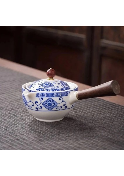 Siyah Stil Ahşap Saplı Seramik Demlik Yan Saplı Pot Ev Kung Fu Oolong Filtre Çay Makinesi Yaratıcı Teaware Hediyeler (Yurt Dışından) modelleri