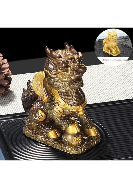 C1 10.1X5.8X11.3CM Stili Reçine Renk Değiştiren Çay Pet Kurbağa Heykelcik Heykeli Süsleme Butik Çay Masa Dekorasyon Ofis Masaüstü Şanslı Dekor El Sanatları (Yurt Dışından)