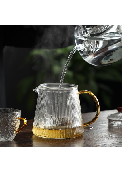 Sarı Stil Hmlove Yüksek Borlu Silikon Şerit Şeffaf Cam Çay Potu Kung Fu Teawear Seti Töreni Hediye Japon Tarzı Demlik ml (Yurt Dışından) indirimleri